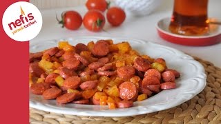 Patatesli Sosis Tarifi  Kahvaltılık Sosis ve Patates [upl. by Annalla121]