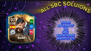 RODRI 97 RATED  ALL 16 MADFUT SOLUTIONS  MADFUT BALLON D’OR SBC SOLUTION  MADFUT 25 [upl. by Acenahs]