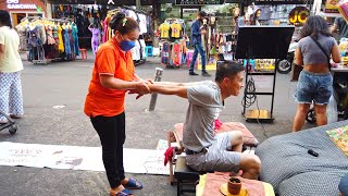 ASMR Spectacular THAILAND STREET MASSAGE on Khaosan Road Bangkok [upl. by Harts329]