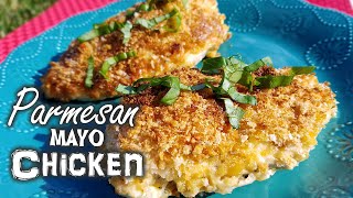 Parmesan Mayo Crusted Chicken  Whats For Din  Courtney Budzyn  Recipe 52 [upl. by Cote932]