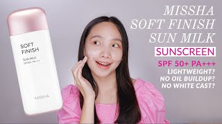 MISSHA SUNSCREEN I ALL AROUND SOFT FINISH SUN MILK SPF50PA REVIEW with Flashback Test [upl. by Eelyah]