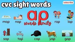 AP Word Family  CVC Words  map lap tap sap yap gap cap nap rap l Teacher Hena [upl. by Nolava516]