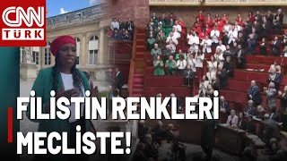 Fransa Meclisi Gazze İçin Ayakta Vekiller Filistin Bayrağı Renklerinde Giyindi [upl. by Stout]