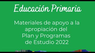 PRIMARIA material de apoyo apropiación plan 2022 [upl. by Rahas]