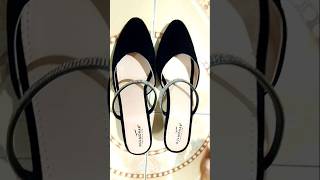 Trendy heel sandal for girls black colour below 400👇meesho treandingytshorts meeshofootwearhaul [upl. by Iveson210]