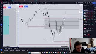 Live Trading NQ and ES 425  ICT Concepts [upl. by Aseeram]