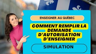 COMMENT REMPLIR LA DEMANDE DAUTORISATION DENSEIGNER SIMULATION [upl. by Ayenat260]