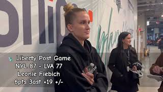 NYL Post Game  Leonie Fiebich  NYL 87  LVA 77  92924 [upl. by Odrarebe]