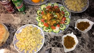 مائدة غذاء بالسمك و بعض السلطات  Recette facile poisson et salade  Easy recipe of fish and salad [upl. by Avner]