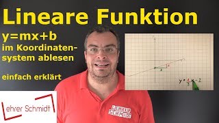 lineare Funktion  Graph ablesen  ganz einfach erklärt  Lehrerschmidt [upl. by Marita]