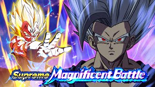 INT MAJIN VEGETA FINISHER VS GOHAN BEAST SUPREME MAGNIFICENT BATTLE NO ITEMS DBZ Dokkan Battle [upl. by Aihsenal]