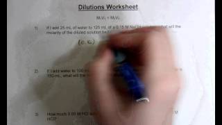 Dilutions Worksheet [upl. by Amice]