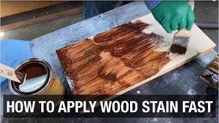 How to Apply Wood Stain FAST [upl. by Seugirdor336]