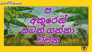 ප අකුරෙන් වචන ඉගෙන ගමුpa akuren wachana [upl. by Karney]