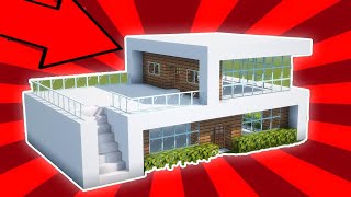 ✔ Como hacer una CASA MODERNA en Minecraft para Survival [upl. by Donal]