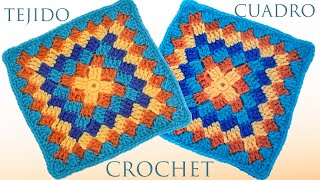 Cuadro Tejido a Crochet para Cobijas Cojines Mantas Paso a Paso [upl. by Enirtak876]