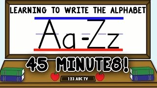 How to Write Letters AZ – Learning to Write the Alphabet for Kids – Uppercase and Lowercase Letters [upl. by Bartlet]