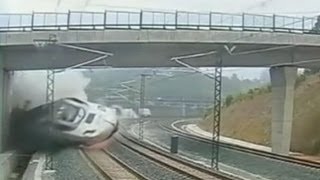 Spain Train Derailment Video 2013 Shocking Crash Kills At Least 77 Caught on Tape [upl. by Stulin]