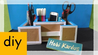 How To Make Expandable Pencil Holder  DIY Cardboard Craft [upl. by Ardnak]