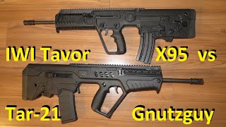 X95 vs Tar21 Review IWI Tavor bullpups [upl. by Nymzaj234]