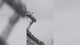 Video shows Jacksonville Jaguars mascots gets stuck during bungee jump [upl. by Oiramej]