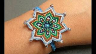 tuto bracelet fleur tressage bracelet brésilien DIY flower bracelet [upl. by Ellenwad]