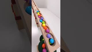 marble Run Race ASMR 140 Wooden Wave Course Colorful Marbles marblerun marblerunrace asmr [upl. by Esiuol592]