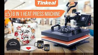 Tinkeal Heat Press 15x15 Inch 8 in 1 Heat Press Machine [upl. by Horlacher]