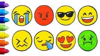 How To Draw and Color Emoticons Emoji [upl. by Dutch]