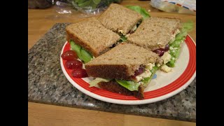 How to make a Festive Vegetarian Sandwich with Wensleydale Cranberry Sauce Lettuce and Grapes [upl. by Natehc]