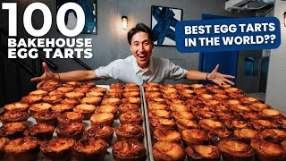 100 Egg Tarts Challenge at Bakehouse Hong Kong  WE FOUND THE BEST EGG TART in the World [upl. by Hardunn]