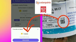 Asian Paints QR Code Ke Points Ko Bank Account mai Kease Bhejti Hai  Master Strokes Apps [upl. by Anne-Marie]