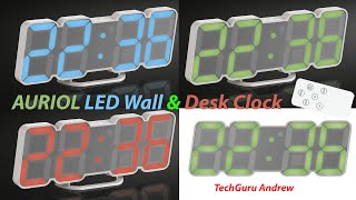 AURIOL LED Wall amp Desk Clock REVIEW [upl. by Ahsikar]