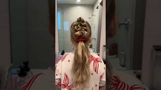 Cute amp festive hair for the holidays hairtutorial hair hairstyle shorts moms daughter [upl. by Oakleil381]