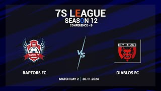 TAL 7s League  Raptors FC vs Diablos FC  Season 12  Conference B  Matchday 2  30112024 [upl. by Auhso]