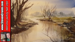 Watercolour painting demo of a simple river scene [upl. by Inman]