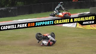 Cadwell Park Crashes amp Pure Sound British Superbike Supports BSB Race Highlights 2024 [upl. by Kcirddet326]