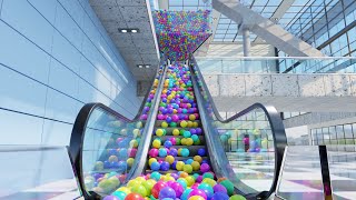 Balls on escalator 30  Marble run animation [upl. by Venator]