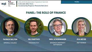 2024 ECGI Summit Panel Discussion The Role of Finance [upl. by Arretak]