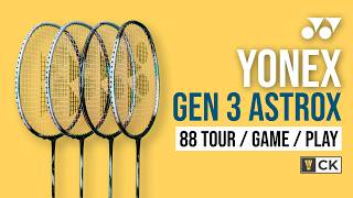 Yonex Astrox 88S amp 88D Tour Game Play Gen 3 racket review amp comparison Too many models [upl. by Ahsinit]