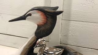 D314 Archipelago Handcrafted Wooden Bird Sculpture Grebe 3 Chick [upl. by Rashida]