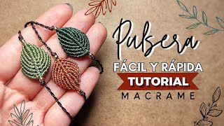 🍂 Pulsera con hoja de Macramé fácil y rápida  49 DIY Macrame Leaf Bracelet Tutorial [upl. by Chappell]