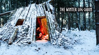 🌨6 DAYS Winter Bushcraft Building a Log Cabin to Survive the Snow amp Cold [upl. by Crudden]