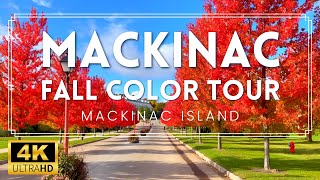 FALL COLOR TOUR ON MACKINAC ISLAND 🍁  Peaceful Music for Relaxing and Focus  No talking Fall 4K [upl. by Atnaloj]