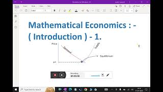 Mathematical economics    Introduction   1mathematicaleconomics economics algebra [upl. by Aihsit]