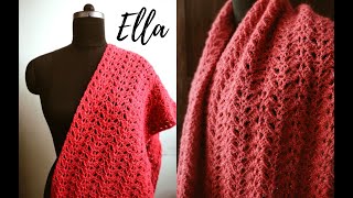 Rectangular crochet shawl with a beautiful stitch pattern  beginner friendly [upl. by Hortensa]