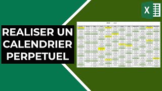 Excel  Réaliser un calendrier perpétuel jours féries  weekends [upl. by Boyce]