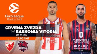 Crvena Zvezda vs Baskonia Vitoria I Euroleague Live Score Updates [upl. by Elvah]