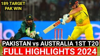 Pakistan vs Australia 1st T20 Highlights 2024  pak vs aus 1st t20 highlights today [upl. by Ybrek]