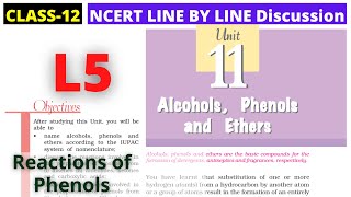 L5 Reactions of Phenols  Class 12 NCERT Chemistry Chapter 11 Alcohols Phenols and Ethers Hindi [upl. by Goodkin]